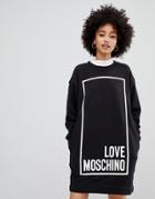 Love Moschino Classic Logo Sweat Dress - Black