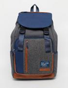 Original Penguin Mixed Media Backpack - Blue