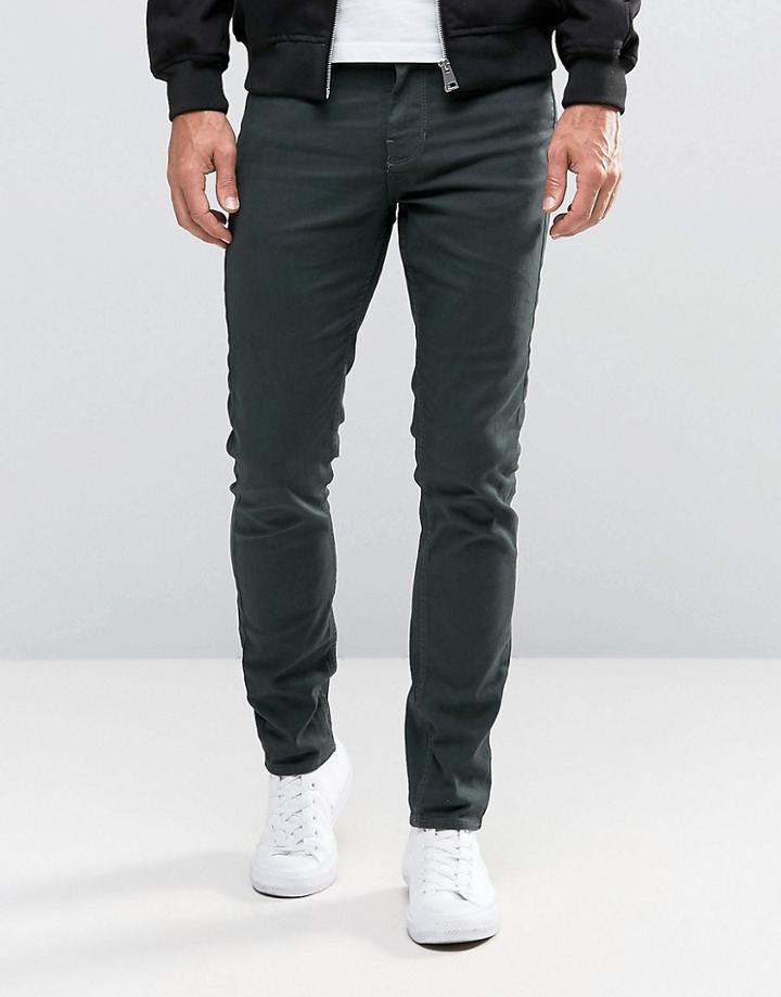 New Look 5 Pocket Skinny Jeans In Green - Green