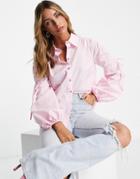 River Island Ruched Sleeve Shirt In Pink