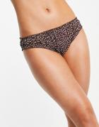 & Other Stories Recycled Spot Print Frill Edge Bikini Bottoms In Brown-white