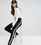 Brave Soul Tall Band Pants With Side Stripe - Black
