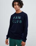 Wood Wood Fan Club Long Sleeve T-shirt In Navy - Navy