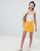 Weekday Wend Denim Mini Skirt In Yellow - Yellow
