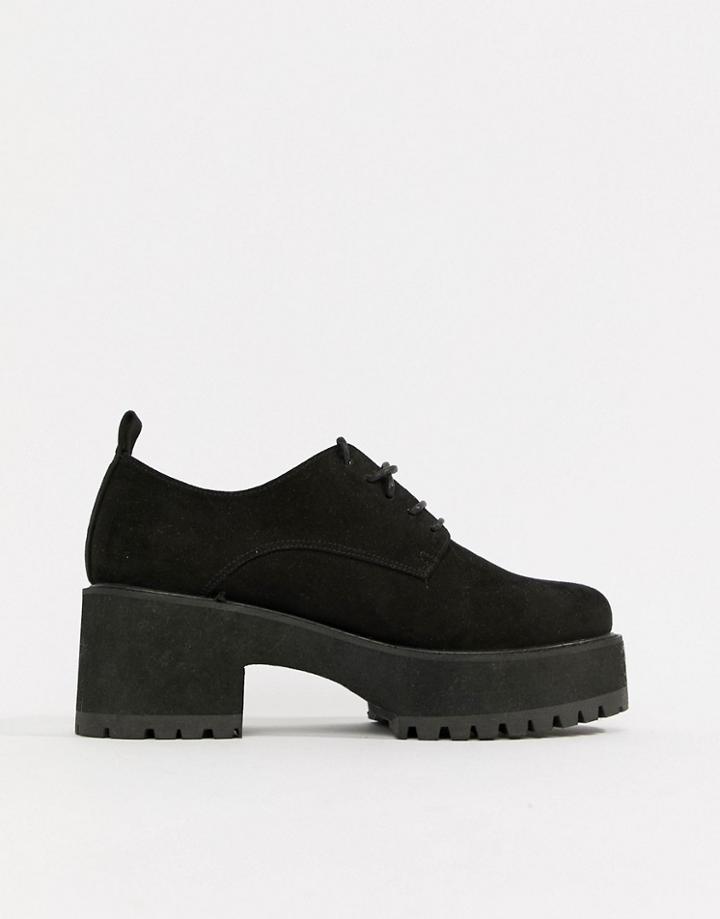 Asos Design Twisted Chunky Lace Up Shoes - Black
