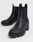 Asos Design Remy Chunky Chelsea Boots In Black - Black