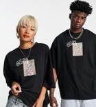 Collusion Unisex T-shirt With Print And Embroidery-black