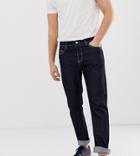 Noak Straight Leg Jeans In Indigo With White Seams-blue