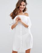 New Look Bardot Beach Dress - White