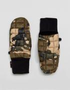 The North Face Thermoball Mitt Glove In Woodchip Camo - Green