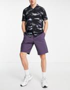 Asos Design Relaxed Skater Chino Shorts In Washed Navy