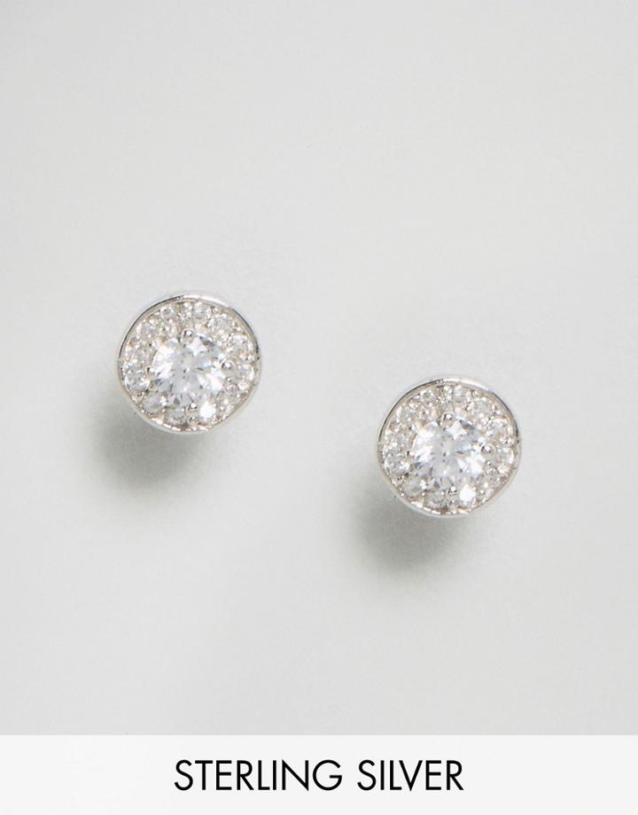 Johnny Loves Rosie Sterling Silver Rhinestone Studs - Silver