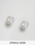 Johnny Loves Rosie Sterling Silver Rhinestone Studs - Silver