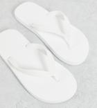 Truffle Collection Wide Fit Flip Flops In White