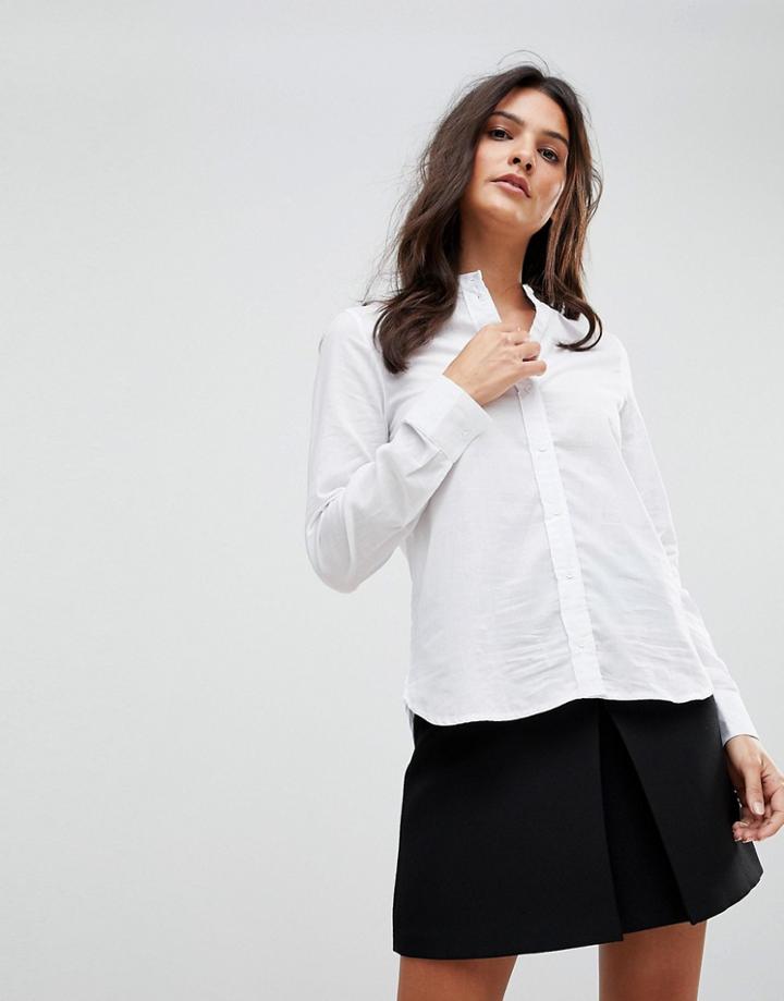 Vero Moda Grandad Collar Shirt - White