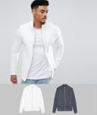 Asos Design Muscle Jersey Track Jacket 2 Pack Charcoal/off White - Multi