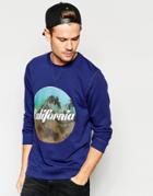 Esprit Sweatshirt With California Print - Navy