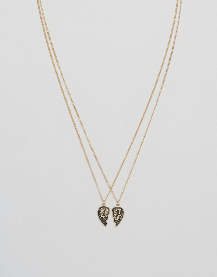 Monki Best Friend Necklace - Gold