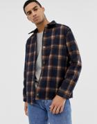 Hymn Checked Wool Coach Jacket - Navy