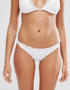 Asos Mix And Match Crochet Lace Micro Brazilian Bikini Bottom - White