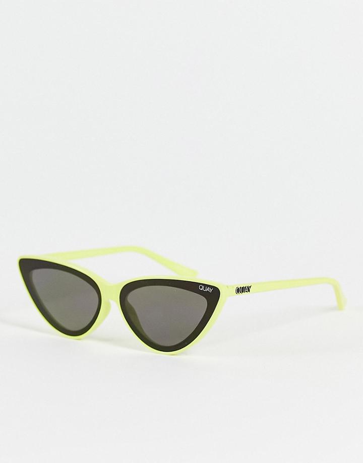 Quay Cat Eye Sunglasses In Yellow And Smoke