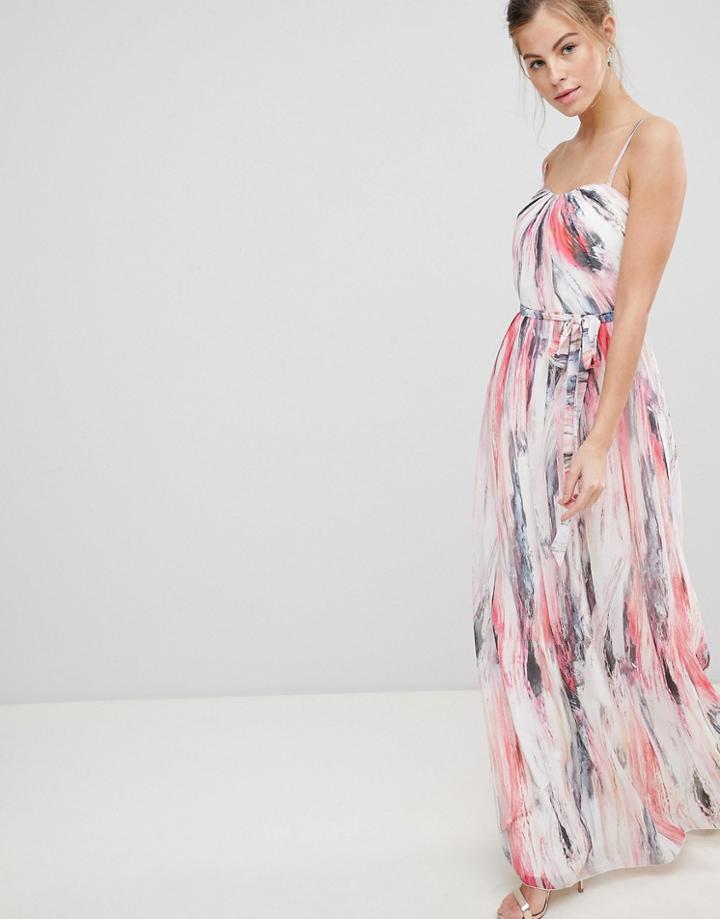 Little Mistress Bandeau Printed Maxi Dress - Multi
