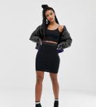 Collusion Rib Mini Skirt-black