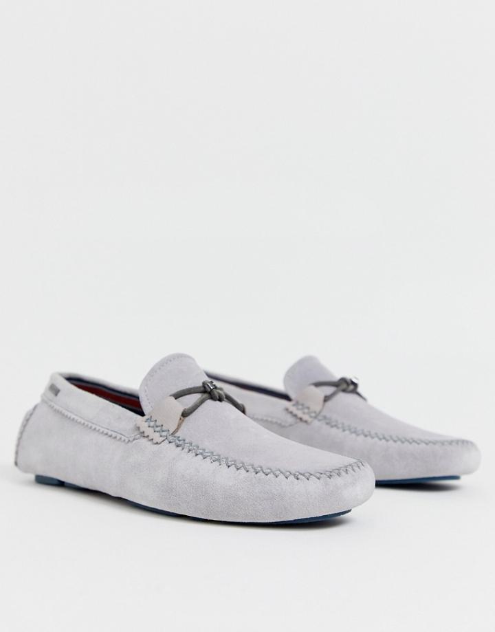 Ted Baker Catens Loafers In Gray Suede