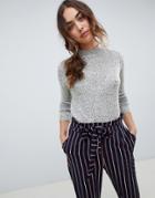 Vero Moda High Neck Knitted Sweater - Gray