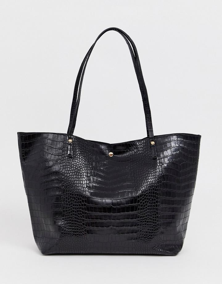 Asos Design Croc Bonded Shopper Bag