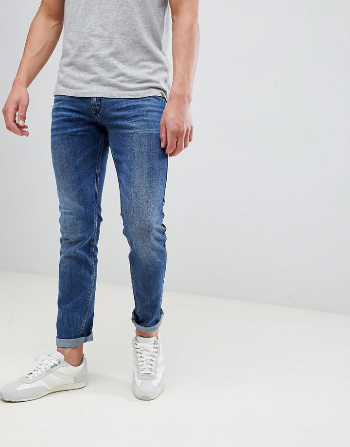 Hugo 734 Skinny Super Stretch Jean In Mid Wash - Blue