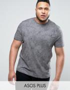Asos Plus T-shirt In Gray Wash - Gray