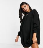 Asos Design Petite Oversized Sweat Dress In Black