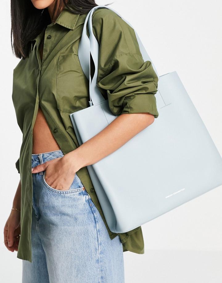 French Connection Classic Tote Bag In Blue-blues