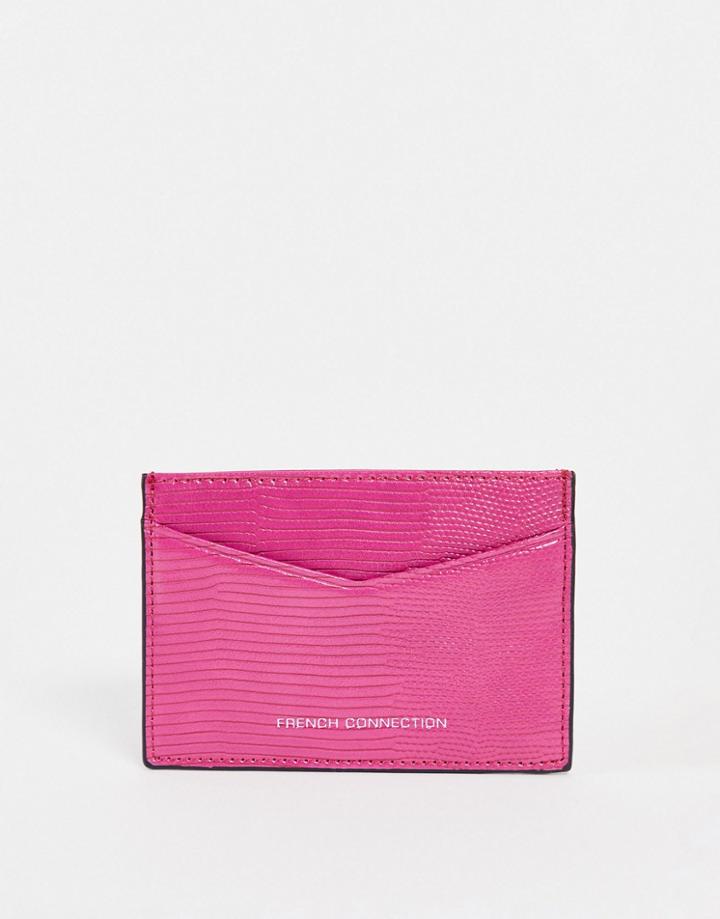 French Connection Card Holder In Hot Pink