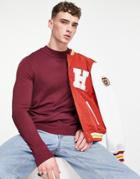 Pull & Bear Sweater In Burgundy-red