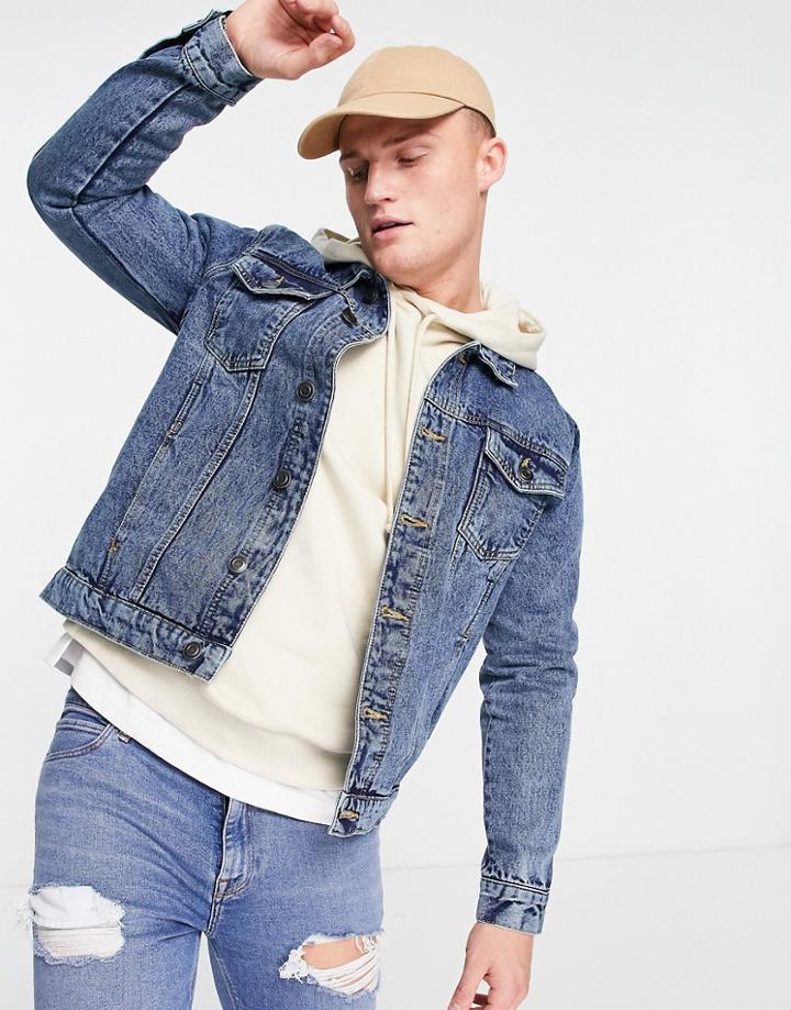 Brave Soul Slim Fit Denim Jacket In Blue-blues