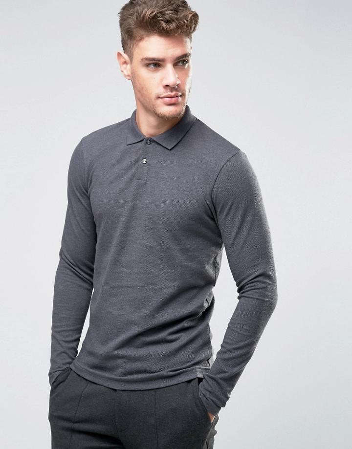 Jack & Jones Premium Slim Textured Polo - Gray