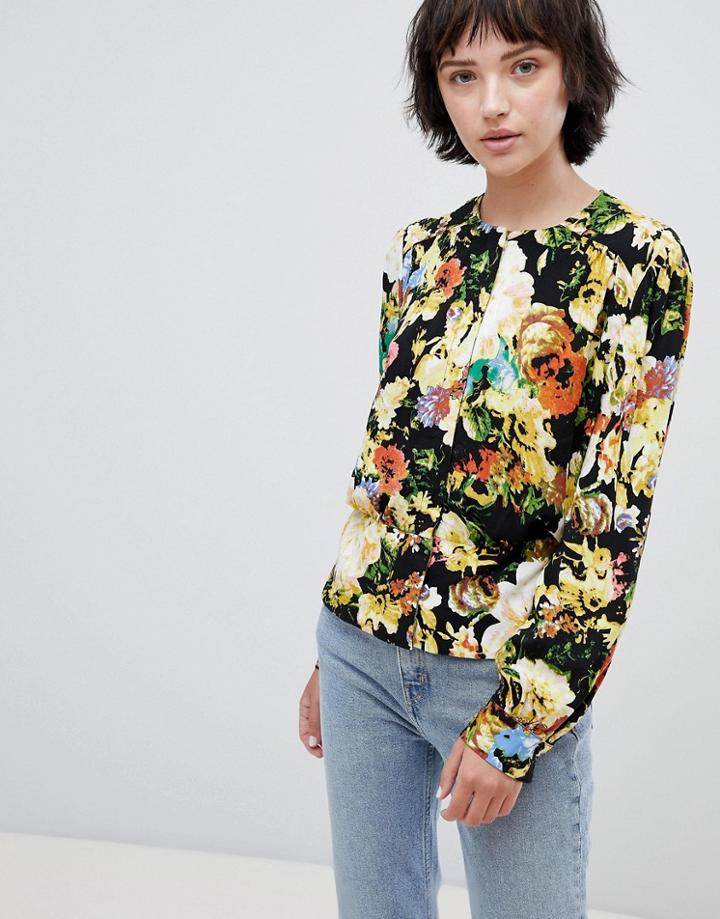 Minimum Floral Blouse - Black