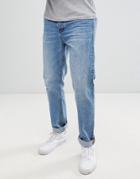 Dr Denim Gus Relaxed Straight Jeans In Light Blue Wash - Blue