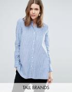 Y.a.s Tall Kolo Fine Stripe Printed Shirt Co-ord - Blue