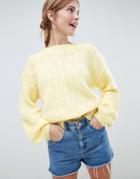 Moves By Minimum Balloon Sleeve Sweater - Yellow