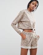 Y.a.s Lounge Sweat Top Co-ord - Brown