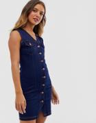 Parisian Denim Button Through Mini Dress