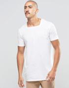 Asos Longline T-shirt With Square Neck In White - White