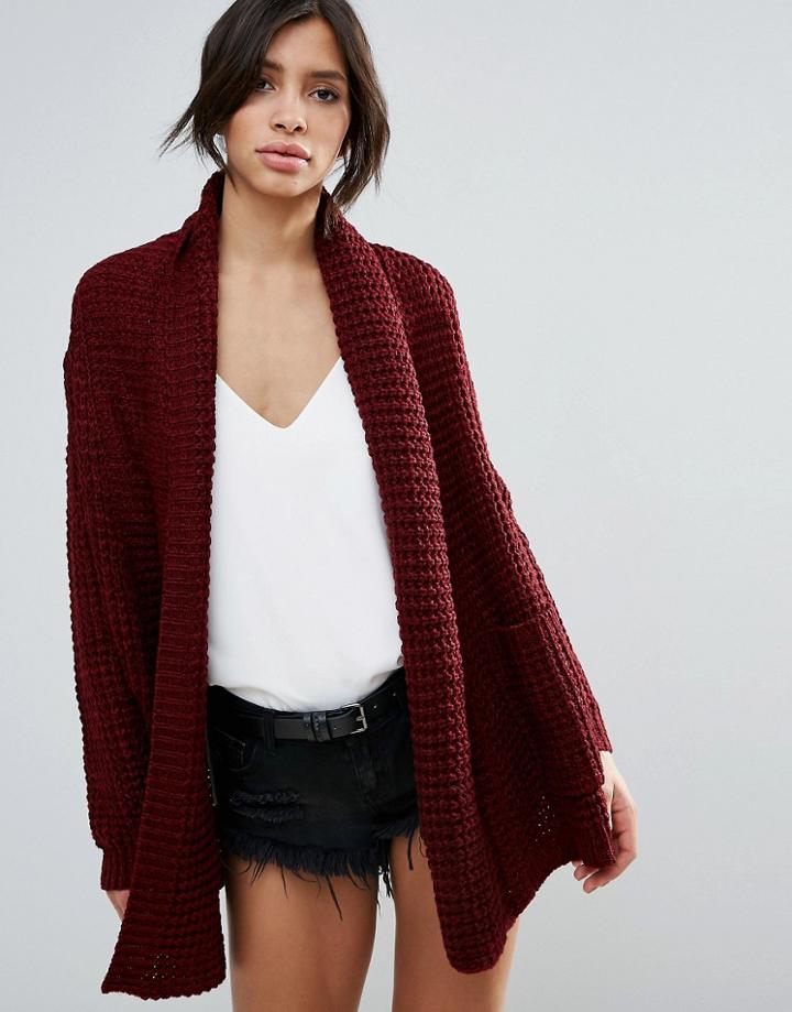 John & Jenn Manon Turn Back Collar Cardigan - Red
