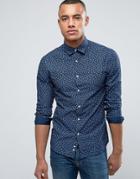 Celio Shirt With All Over Ditsy Print - Navy