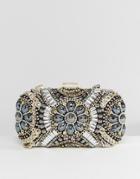 Aldo Black & Metallic Beaded Box Clutch Bag - Gold