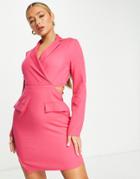 Naanaa Valentine Cut-out Blazer Dress In Pink