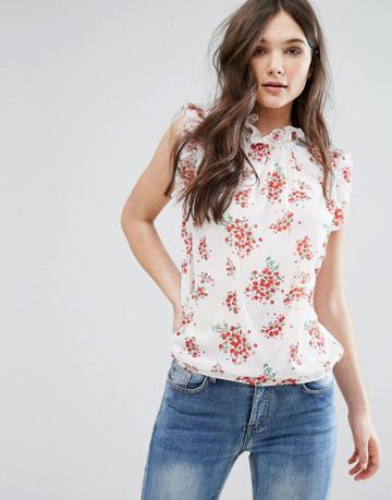 Qed London Floral Top - Red